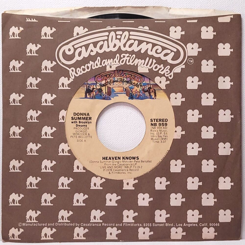Donna Summer 45 Heaven Knows / Only One Man on Casablanca EX Disco